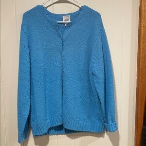 Leon Levin Hand Loomed Blue Sweater